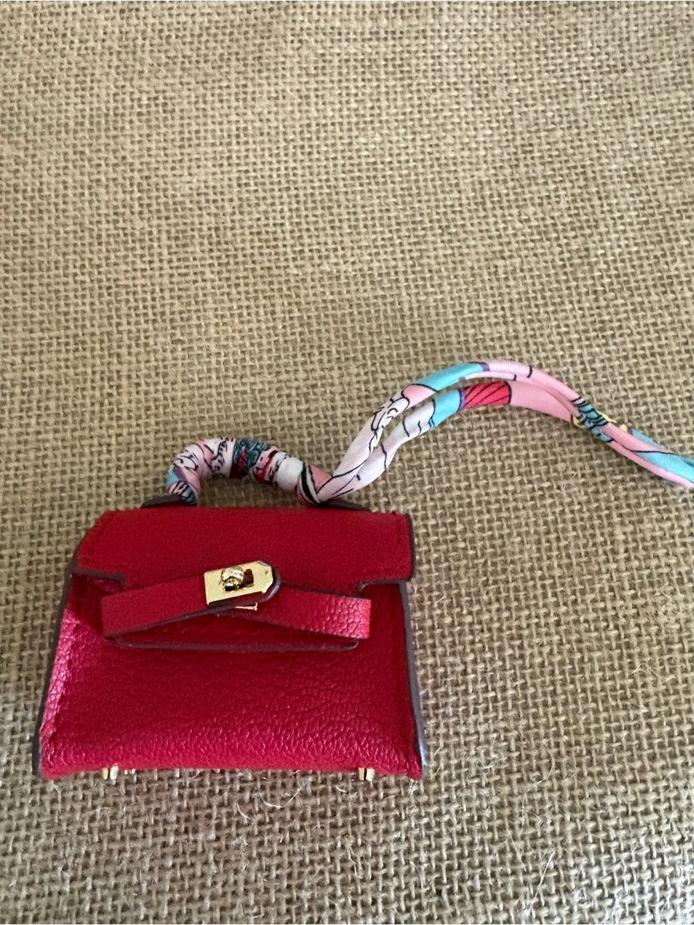Unbranded Red Bag Charms with Scarf Accent